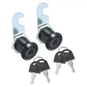 2 Pcs 3/4" Keyed Alike Cabinet Cam Lock with Key Tubular Locks Black