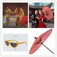 在飛比找樂天市場購物網優惠-古風攝影道具成人油紙傘工藝傘裝飾中國風古裝傘紅色婚慶新娘江南