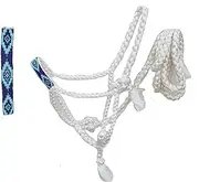 CHALLENGER Horse Nylon Horse Western Beaded Noseband Braided Mule Tape Halter Lead Rope 606RT42
