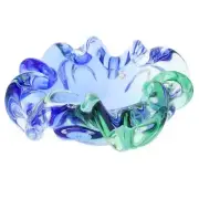 GlassOfVenice Murano Glass Sommerso Centerpiece Bowl - Green and Blue