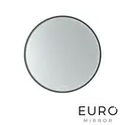 Euro Mirror Olek 600mm Aluminium Black Round LED Illuminated Bathroom Mirror