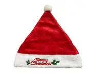 2X Santa Hat Old Man Letter Embroidery Red Snowflake Plush Headgear Ornament