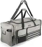 [Fitdom] 130L 36" Heavy Duty Extra Large Sports Gym Equipment Travel Duffle Bag W/Adjustable Shoulder Strap & 7 Compartments. Perfect for Soccer Baseball Basketball Hockey Football, Team Coaches & More