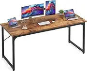 [BilySen] Computer Desk, 160CM Large Office Desk, Work & Gaming Table with Storage, Writing Work Table for Home Office, Large Legroom, Metal Frame, Rustic Brown