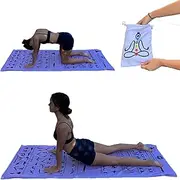 Yoga Towel Non Slip – Light Purple, Illustrated Yoga Poses, Absorbent Microfiber for Hot Yoga, Extra Long Quick-Drying Mat Towel, Full Mat Coverage, Ideal for Bikram, Vinyasa (LIGHT PURPLE)