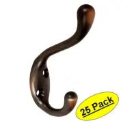 *25 Pack* Designers Impressions Oil Rubbed Bronze Coat & Hat Hook: 8117