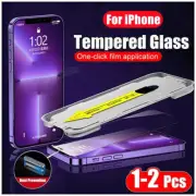 iPhone 15 14 13 12 11 Pro XS Max 16 Tempered Glass Screen Protector Easy install