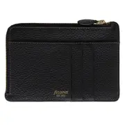 Filofax Classic Stitch Soft Zip Card Holder/Leather ID/RFID Wallet BLK 15.5cm