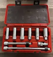 K201 Comprehensive Spark Plug Socket Set ~Locking Extensions 3/8inch Drive 9/U