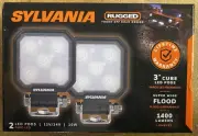 Sylvania Rugged 3" Cube LED Pods 2 Super Wide Flood Lights 1400 Lumens