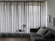 2 Sheer Voile Curtains 548cm Wide 230cm Drop+30 Hooks Pinch Pleat New, Black