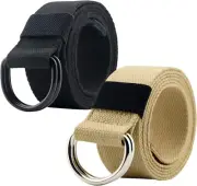D-Ring Belt, Casual Canvas Belt for Men/Women, Width 1.5"