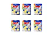 6PK Bref 50g Power Active 4 Function Formula Juicy Lemon Scent Toilet Freshener