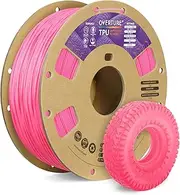 OVERTURE TPU Filament 1.75mm Flexible TPU Roll, 95A Soft 3D Printer Filament, 1kg Spool (2.2 lbs), Dimensional Accuracy +/- 0.02 mm(TPU Bright Pink)