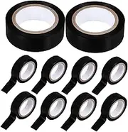 DECOMELODY Self-Adhesive Electrical Tapes 10 Rolls 18mm PVC Insulation Tape Waterproof Heat-Resistant for Wire Bundling Repairs Electrician's Essential