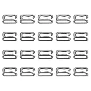 20 Pcs 10mm 9 Shape Bra Strap Hooks, Adjustment Slide Bra Strap Clips, Black