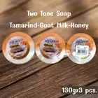 3 Pcs. x Tamarind-Goat Milk-Honey Soap Natural Extracts Thai Herbal Soap
