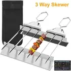 2Pcs Kabob Skewers Set with Oil Brush Barbecue Chart and Small Holder haqin
