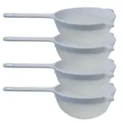 4x Cuisena 16cm Nylon Mesh Strainer Pasta Noodles Drainer w/ Long Handle White