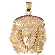 14K Gold Pharaoh King Tut Headdress Pendant