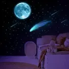 Decor Luminous Wall Stickers Meteor Glow In The Dark Moon Stars Stickers