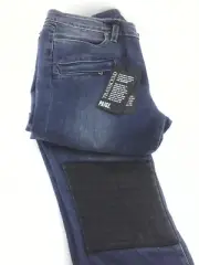 PAIGE Transcend Verdugo Ankle Skinny Jeans Blue w Black Patches Moto sz 29 $229
