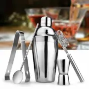 5PCS Cocktail Shaker Set Drink Bartender Bottle Opener Maker Mixer Bar Tool Cup