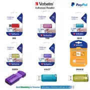 Verbatim StorenGo USB Thumb Flash Drive 16gb Colours Red Pink Green Blue Orange