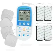 TENS/EMS/Massage Advanced Combo Dual Channel Pain Reliever + 4 Large Electrodes