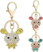 [ANDRESLAD] Metal Rabbit Keychain Keychains Charm Hanging Bunny Ornament Keyring Pendant Vintage Style