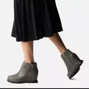 SOREL Joan Of Artic Wedge III Zip Quarry Black 8.5 NEW