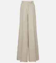 [Max Mara] Max Mara Sequoia high-rise linen wide-leg pants UK 18 beige
