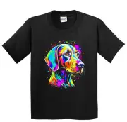 Kids Weimaraner Psychedelic Dog Art T-Shirt - Weimaraner Owner Gift