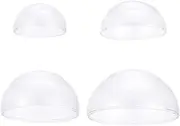 DELORIGIN 4 Sets Glass Dome Cloches, Glass Half Round Shape Domes Without Base, Decorative Display Case for Home, Office, Garden, Wedding Centerpiece