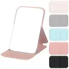 Make-up Mirror Leather Multicolor Modern Foldable Free Stand Small Decorative