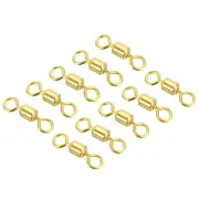 Fishing Barrel Swivels, 10Pcs 156LBS Copper Rolling Terminal Tackle, Golden