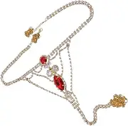 [WOFASHPURET] Rhinestone Body Chain Women Sparkly Thong Underwear for Nightclub Dance Costume Parties