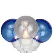 Sienna 100 Blue and White G30 Globe Icicle Christmas Lights - White Wire