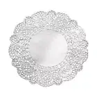 100 Pcs Paper Doilies 5 Inch Round Lace Decorative Placemats, Silver