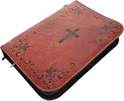 iplusmile Vintage Book Cover with Zipper Protective Textbook Sleeve Compact Book Tote for Travel Church Easy to Clean Space Saving Design for Men and Women