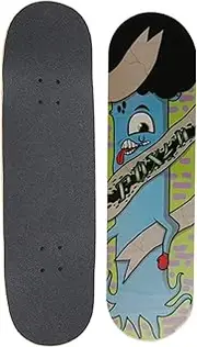 Kids Skateboard, Double Kick Skateboard for Beginners with Maple Deck, for Boys & Girls, Multiple Designs,A