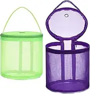 2 Pcs DIY Wool Storage Bag Crochet Yarn Storage Bag Yarn Drum Knitting Bags Round Yarn Ball Holder Bag Kit Knitting Storage Bag Knitting Tote Bag Empty Grid Small Travel Sewing Box