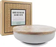 Large Salad Bowl with Lid - 12 Inch Bamboo Fiber Salad Serving Bowl and Acacia W