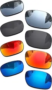 [LenzReborn] 1.6MM Polarized Replacement Lenses for Oakley Fuel Cell OO9096 60mm Sunglasses, UV Protection, Dark Mirror Lens, Repair Parts&Kit