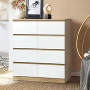 Oikiture Chest of Drawers Tallboy Dresser Table Storage Cabinet Wooden White