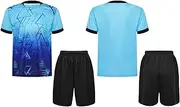 [iiniim] Jerseys Training Suits for Boys School PE Clothes Sports Uniform Soccer Teamswear Sets Football Tracksuits Light Blue 6 Years