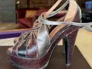 NIB ALAIA Paris Calzatore Donna Nero Bordeaux Black Brown Platform Pumps 38, 8