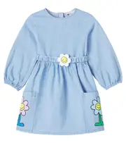 [Stella McCartney Kids] Stella McCartney Kids Floral chambray dress Y 3 blue