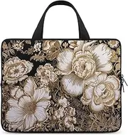 Laptop Case Sleeve Shockproof Computer Carrying Bag Gold Leaf Flowers Notebook Case Cover Laptop Bag Water Resistant Computer Cases Tablet Briefcase for Travel Business 13 Inch, Gold Leaf Flowers