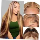 100% Human Hair Wig Ombre Lace Front Wig Human 26 Inch Highlight wig human hair